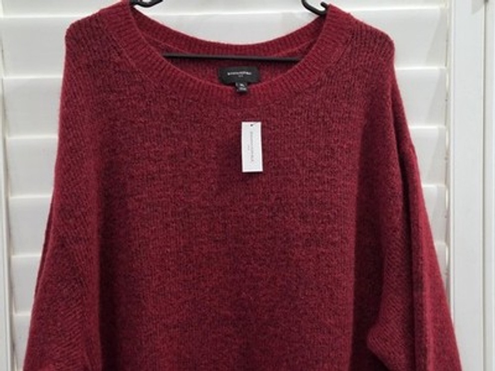 Banana Republic XL Red Marled Sweater Dress Long Sleeve Crewneck NWT $140 - Picture 4 of 13
